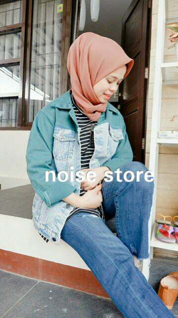 Jaket Jeans 2tone Pink, Army, Mustard, Orange, Tosca, Maroon, Navy Premium Quality