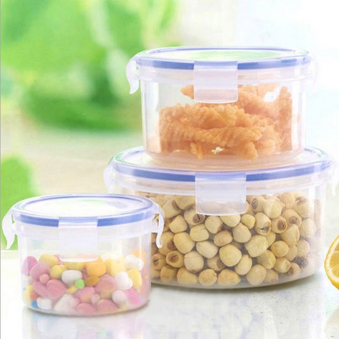 Kotak Makanan Bulat Food Container Set 3in1 Vacuum Seal