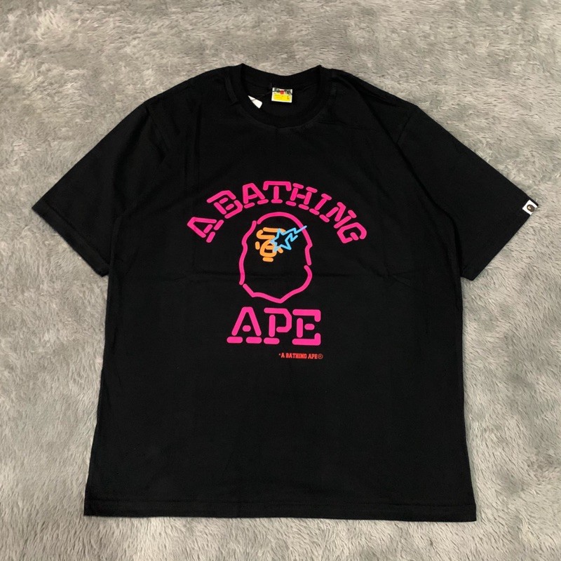 Kaos Tshirt Bape Bathing Ape Neon Sign Fulltag &amp; Lebel