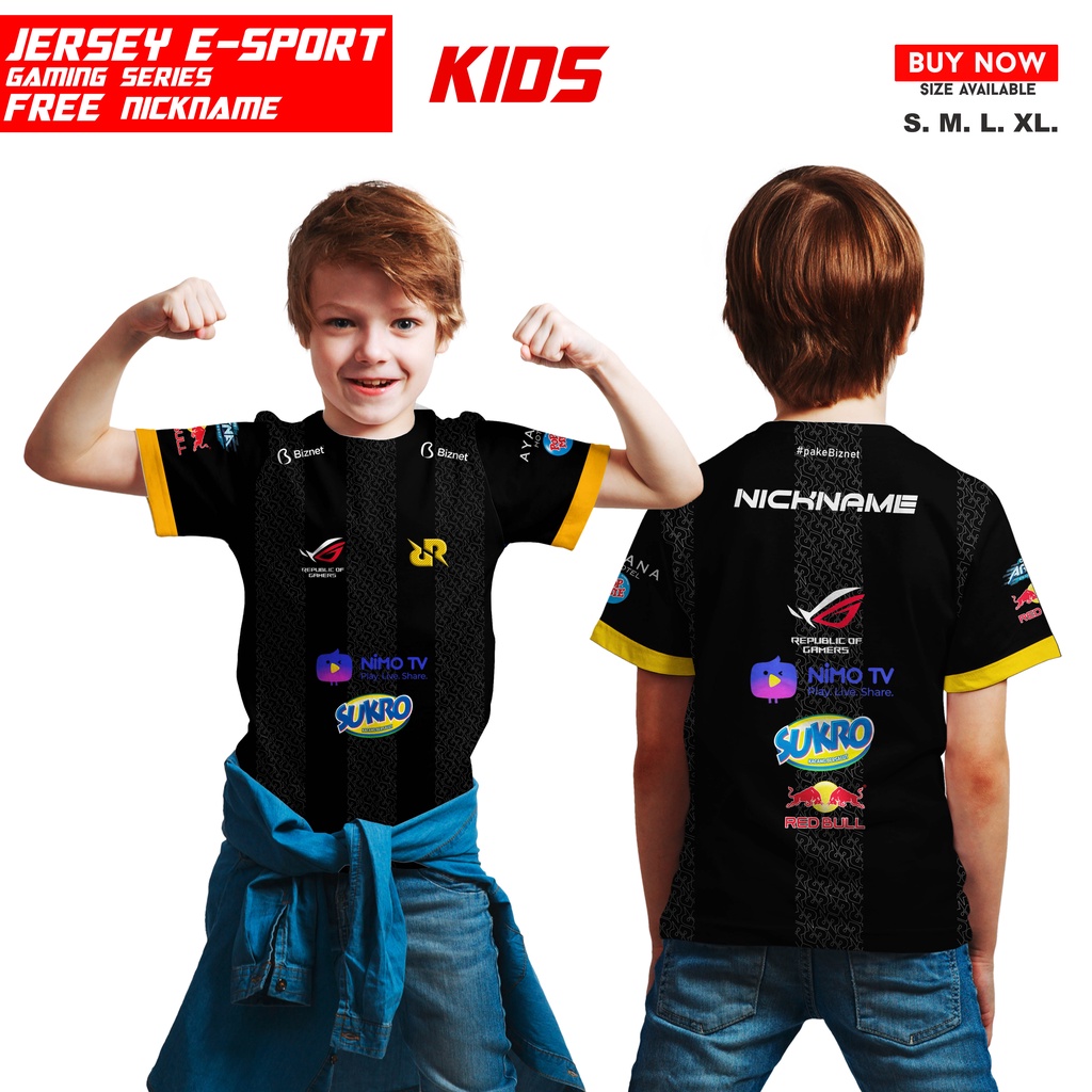 KAOS JERSEY GAMING ANAK  RRQ FREE NICKNAME