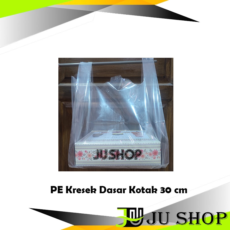 ECERAN PE 30x30 cm Kresek Bening Dasar Kotak 30 cm Box Cake Dus Dos Tart Kotak bahan Transparan Tebal