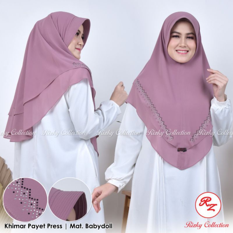 KHIMAR CERUTY 2 LAYER PAYET PIRAMID TERBARU
