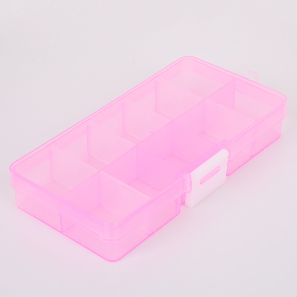 10 Slots Adjustable Transparent Jewelry Storage Box Ring Earring Drug Pill Beads Portable Plastic Organizer Case Travel Bins