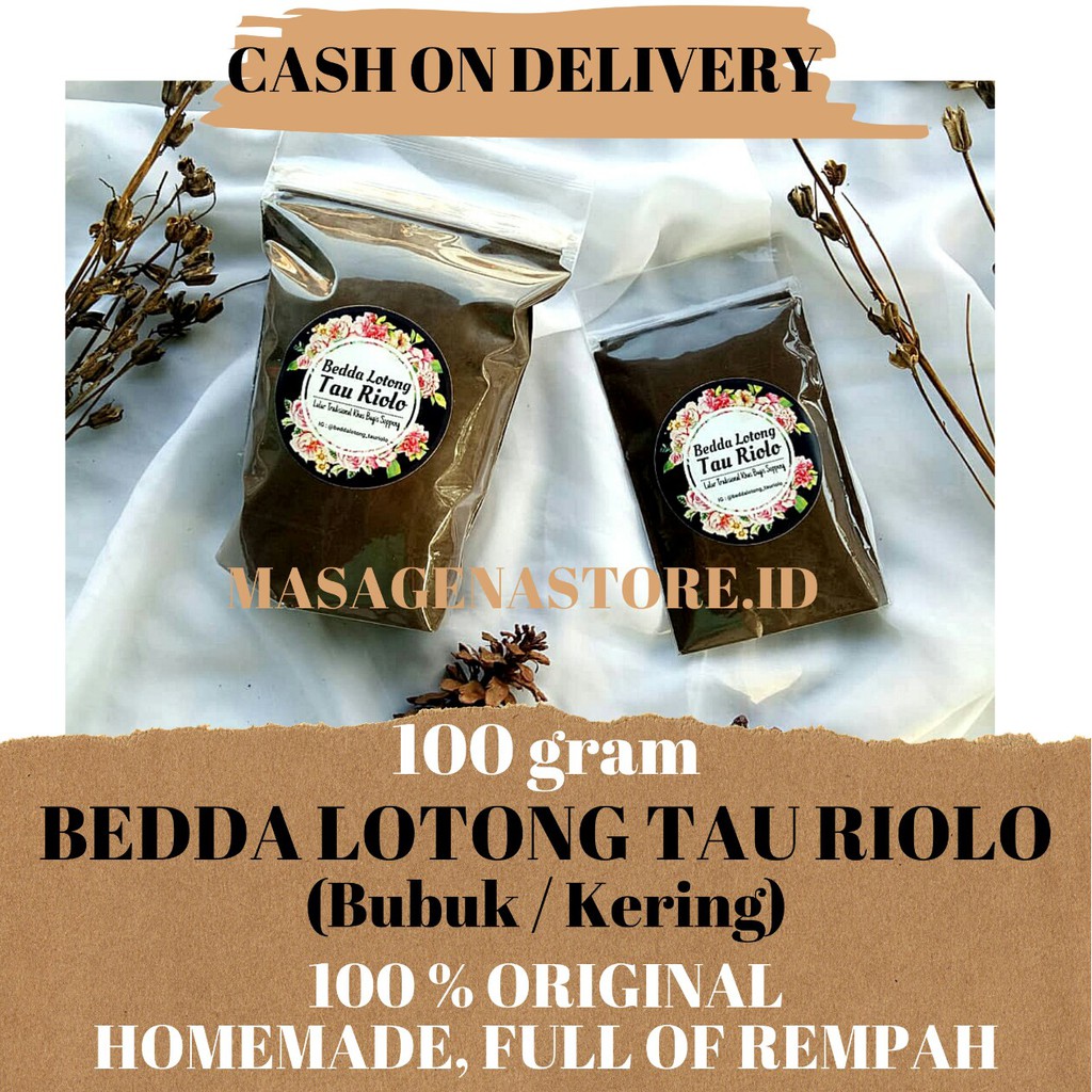 [TERMURAH] (Bisa COD) 100 gram Bedda Lotong Kering/Bubuk | Bedak Lotong | Lulur Hitam | Lulur Lotong