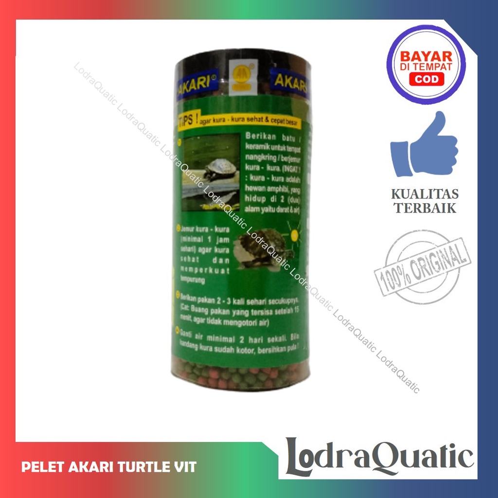 PELET AKARI TURTLE VIT IMMUNE BOOSTER AKARI TURTLE VIT PELET KURA KURA PELET KADAL AIR PELET SALAMANDER PELET TERAPIN PELET REPTIL AIR