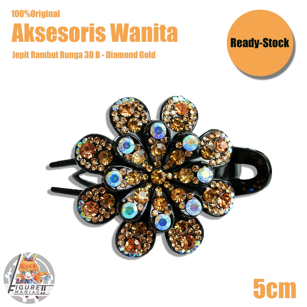 Aksesoris Wanita Jepit Rambut Bunga Motif Premium Model B Import