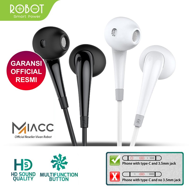 Robot RE701 In-ear Headset Earphone High Definition Sound Bass