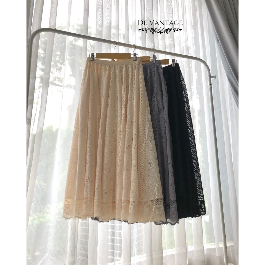 Rok Tutu Brukat / Rok Renda Panjang / Brocade Lace Skirt