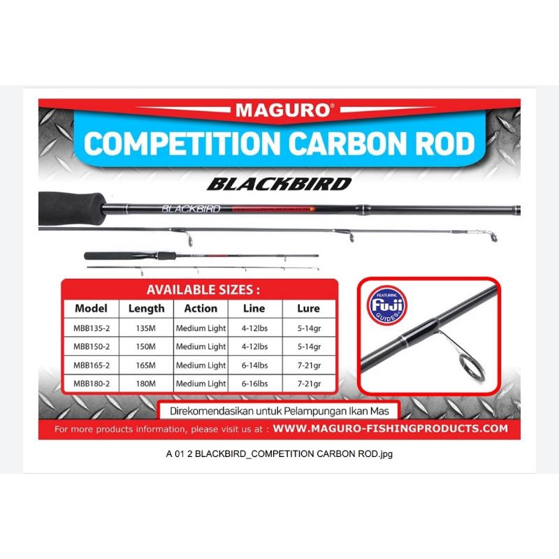 joran maguro blackbird 150 165 fuji