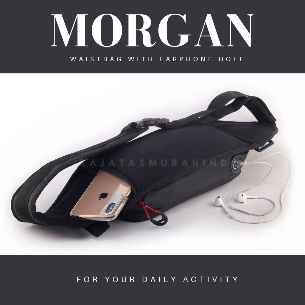 GEAR BAG MORGAN 13124 - WAISTBAG CASUAL WITH EARPHOBE HOLE - WAIST BAG MURAH TRENDY HITS