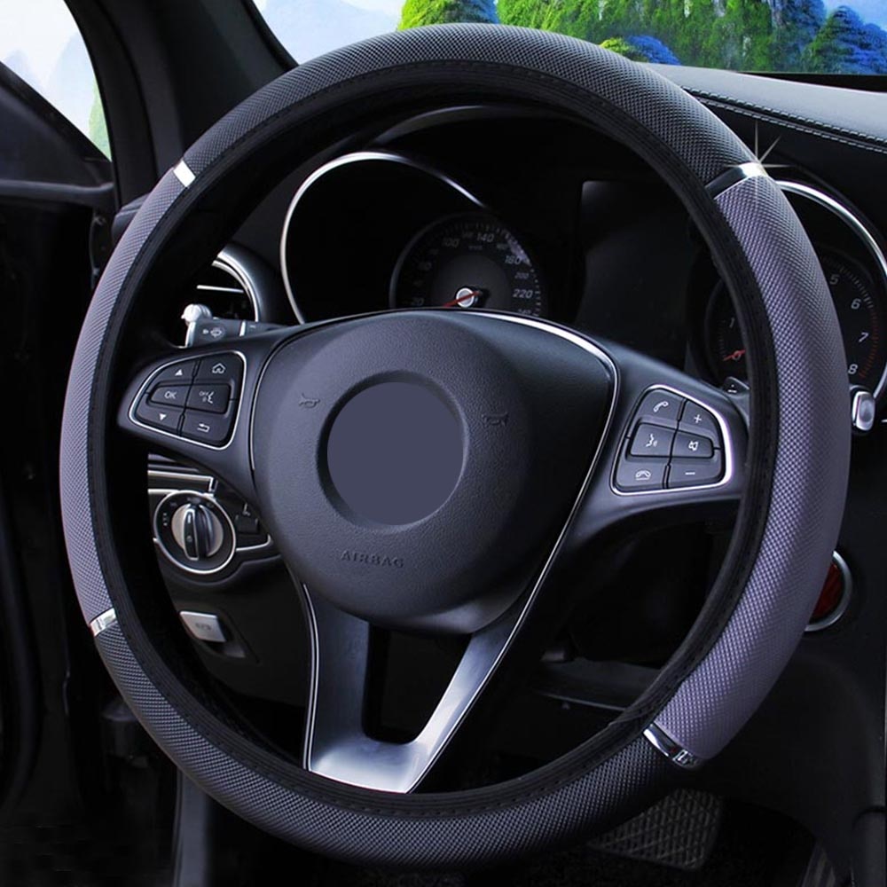New Anti Slip Auto Decoration PU Leather Steering Covers Car-styling Universal Penutup Kemudi Mobil