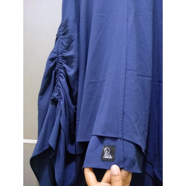 Khimar Preloved Ceruti Serut PL Jilbab Pet Antem Navy Jumbo Second bukan Kanaya
