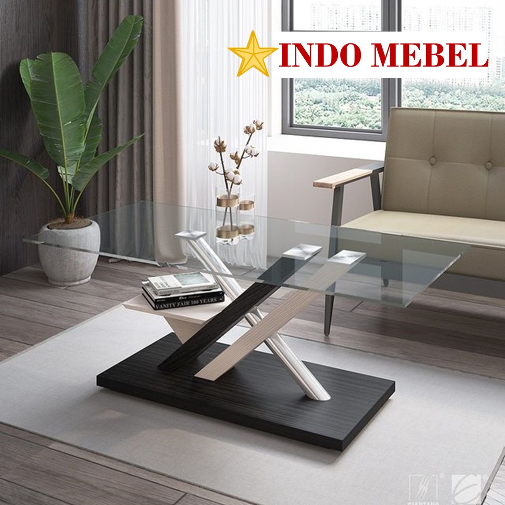 Meja Tamu Kaca Minimalis Coffee Table CT 004 Siantano READY MAKASSAR PROMO