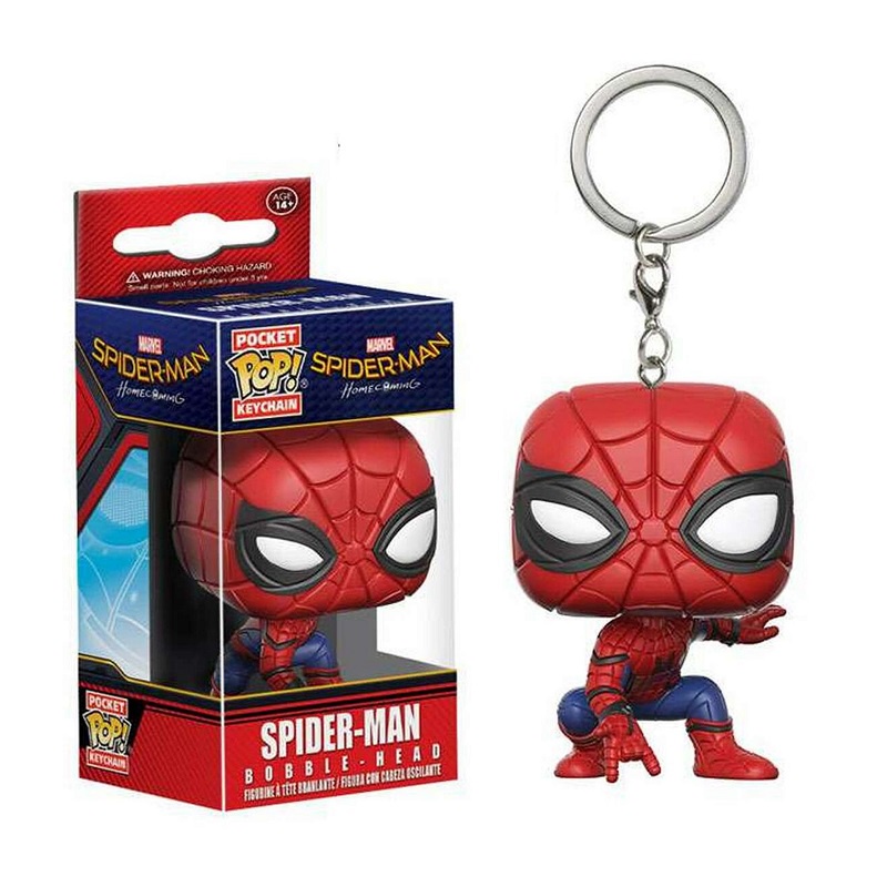 1pc Gantungan Kunci Funko POP Marvel Avengers 3 Spiderman Bahan PVC Untuk Koleksi / Hadiah