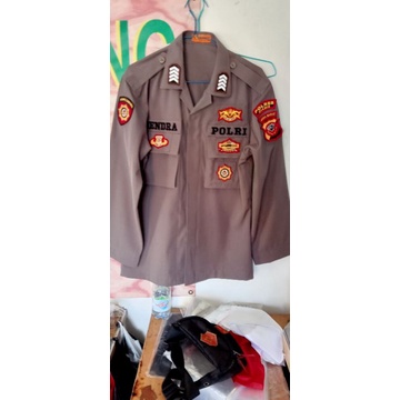 seragam pdl a1 polri,komplit atribut. costum
