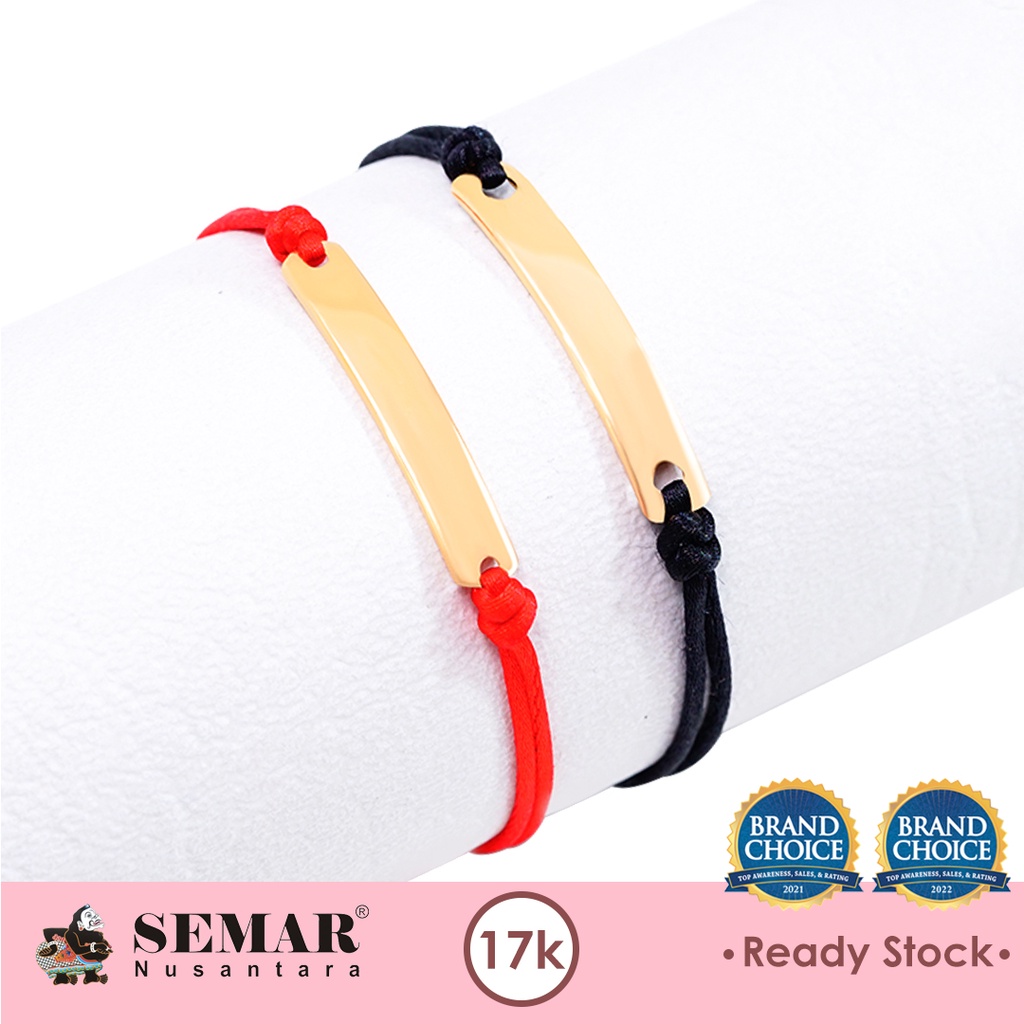 Gelang Emas Tali Plat Engrave Gold 17K Semar Nusantara