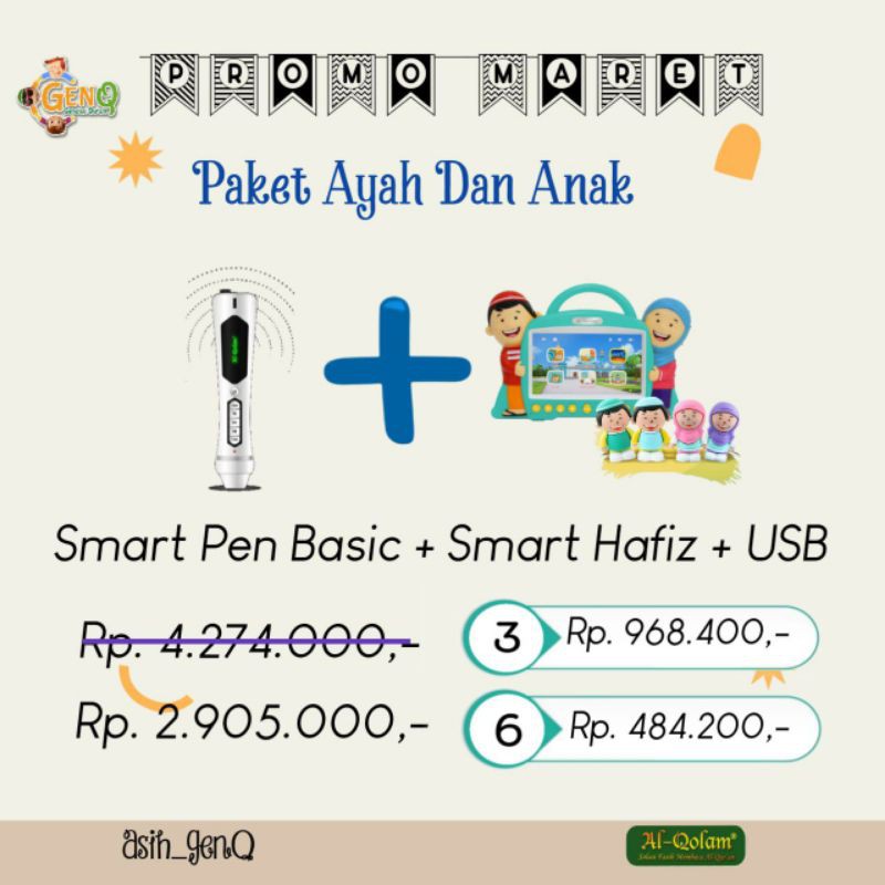 ARISAN Smart hafiz versi 5 + USB  + Smart Pen ORIGINAL AL QOLAM GARANSI RESMI