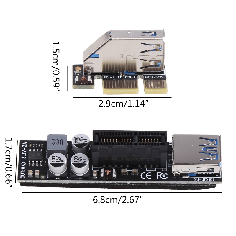 Btsg PCI-E Riser Card PCIE PCI-E Untuk Express Adapter 1X 1X USB3.0 Extender Converter