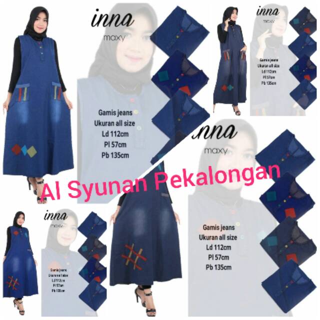 TERLARIS》MAXI JEANS MODERN GAMIS JEANS TANPA LENGAN BEST QUALITY IMPORT ORY PEKALONGAN