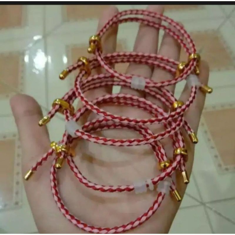 GELANG Tali Korea wanita motif Huruf inisial lapis emas