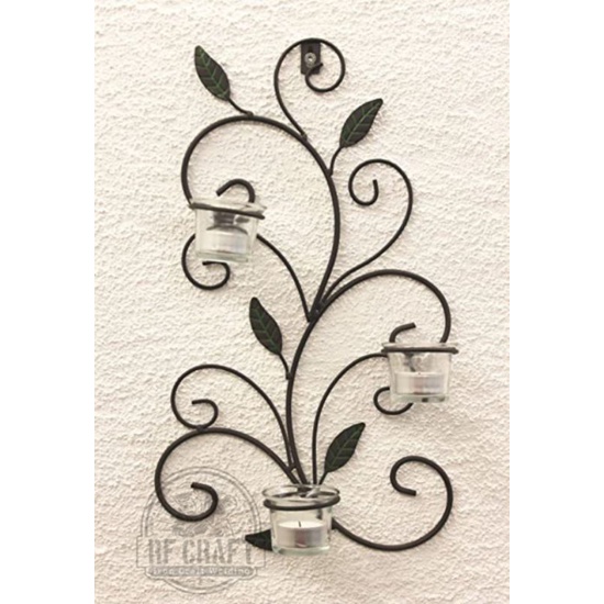 ORNAMEN BESI TEMPAT LILIN DAN POT BUNGA  STANDING POT DINDING