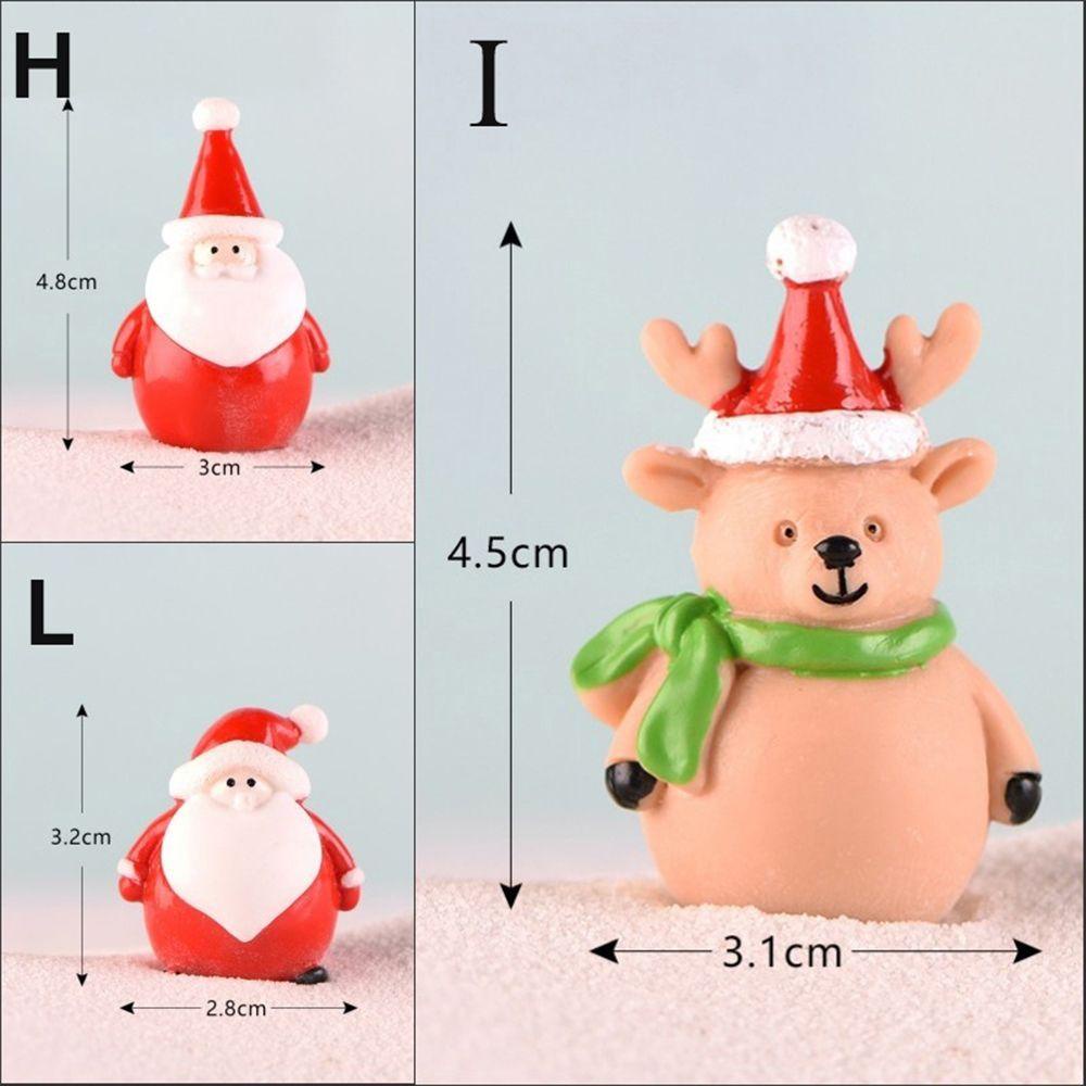 [Elegan] Miniatur Natal Santa Claus Snowman Terrarium Angka Patung Dekorasi Taman Peri