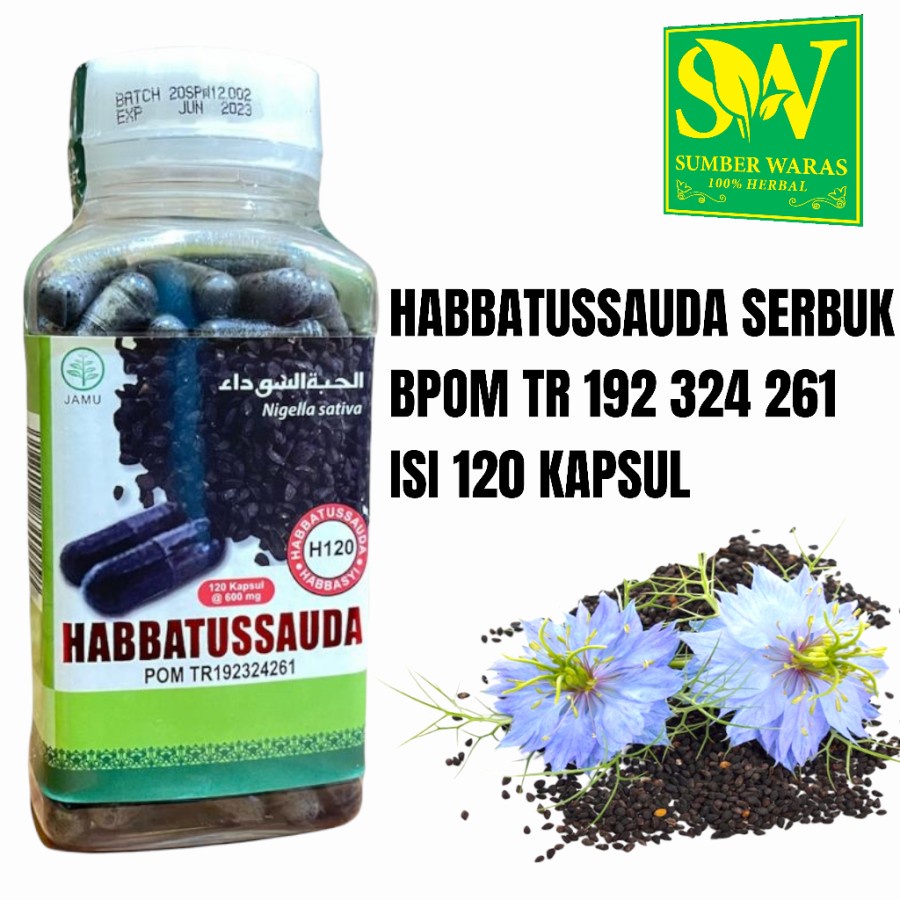 Habbatussauda Serbuk HNU BPOM 120 Kapsul - Kapsul Serbuk Habbatussauda 100% Murni