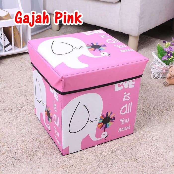 HomiHomi SB004 - Animal Storage box  Storage Stool  Tempat Mainan Ukuran 30cm