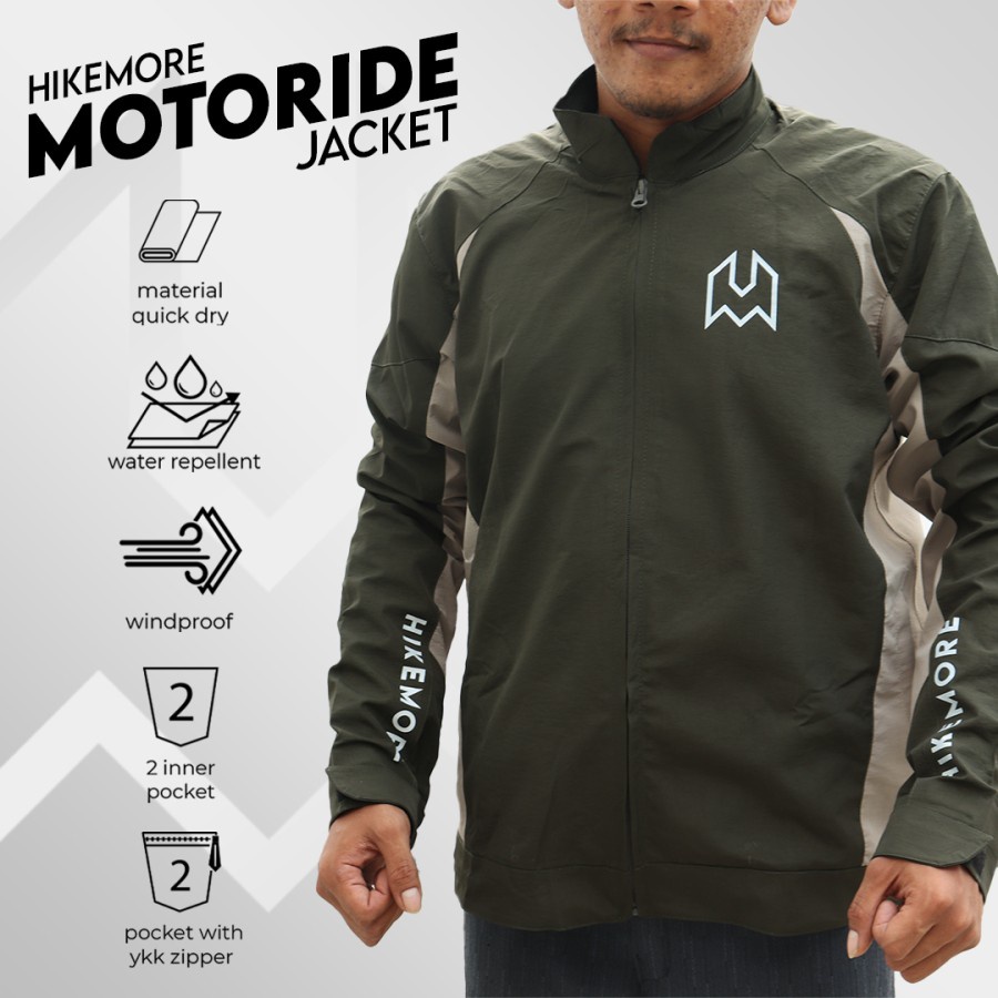 Hikemore Motoride Jaket Motor Pria Wanita Touring Outdoor Windbreaker Original