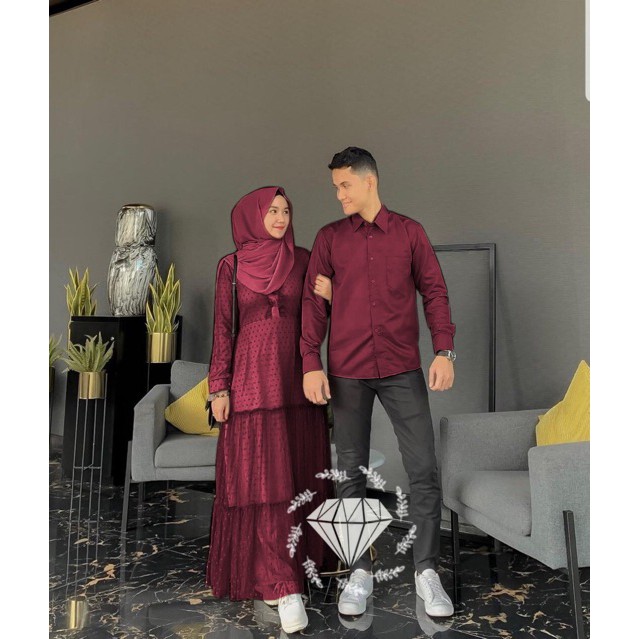 Ruairu SET CP KIRANA DOT GAMIS ORGANZA TOTOL DOT 4 WARNA Murah