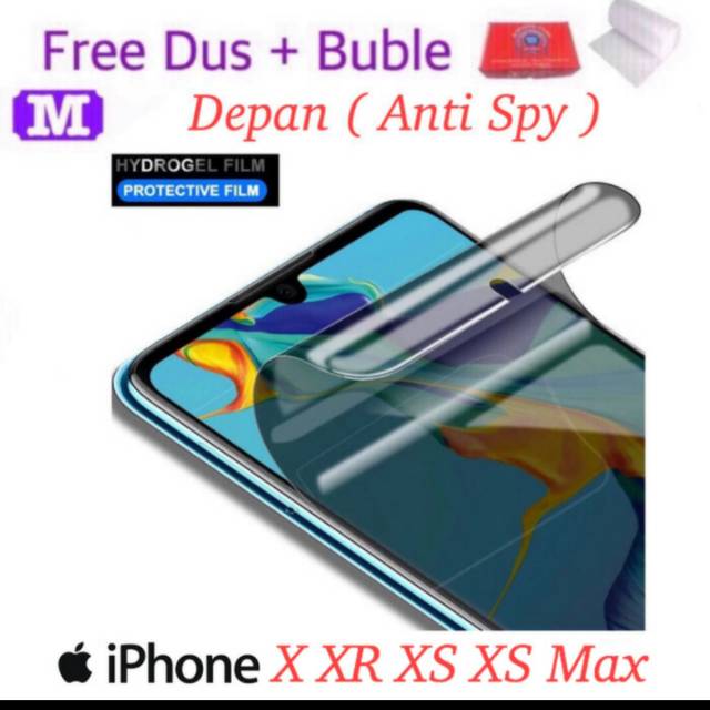 Jual Iphone X Xr Xs Xs Max Maxfeel Hydrogel Anti Spy Premium Screen Indonesiashopee Indonesia 2556