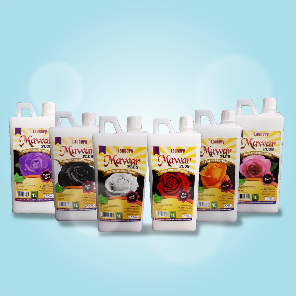 Mawar Plus Pewangi Pakaian Pelicin Setrika Super Laundry Pelembut Baju Mawar 1 Liter