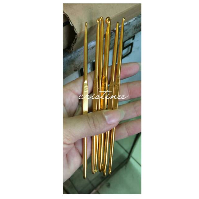 Hakpen aluminium double hook gold (1pcs)