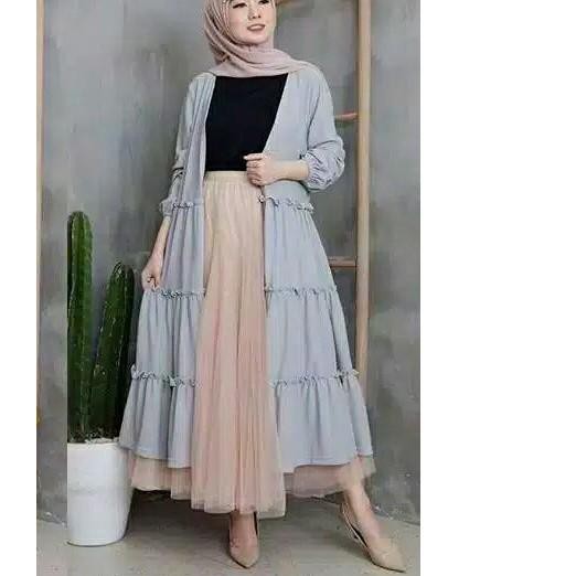 (teo-234) CARDI RUFFLE DOUBLE MOSCREPE PREMIUM $$