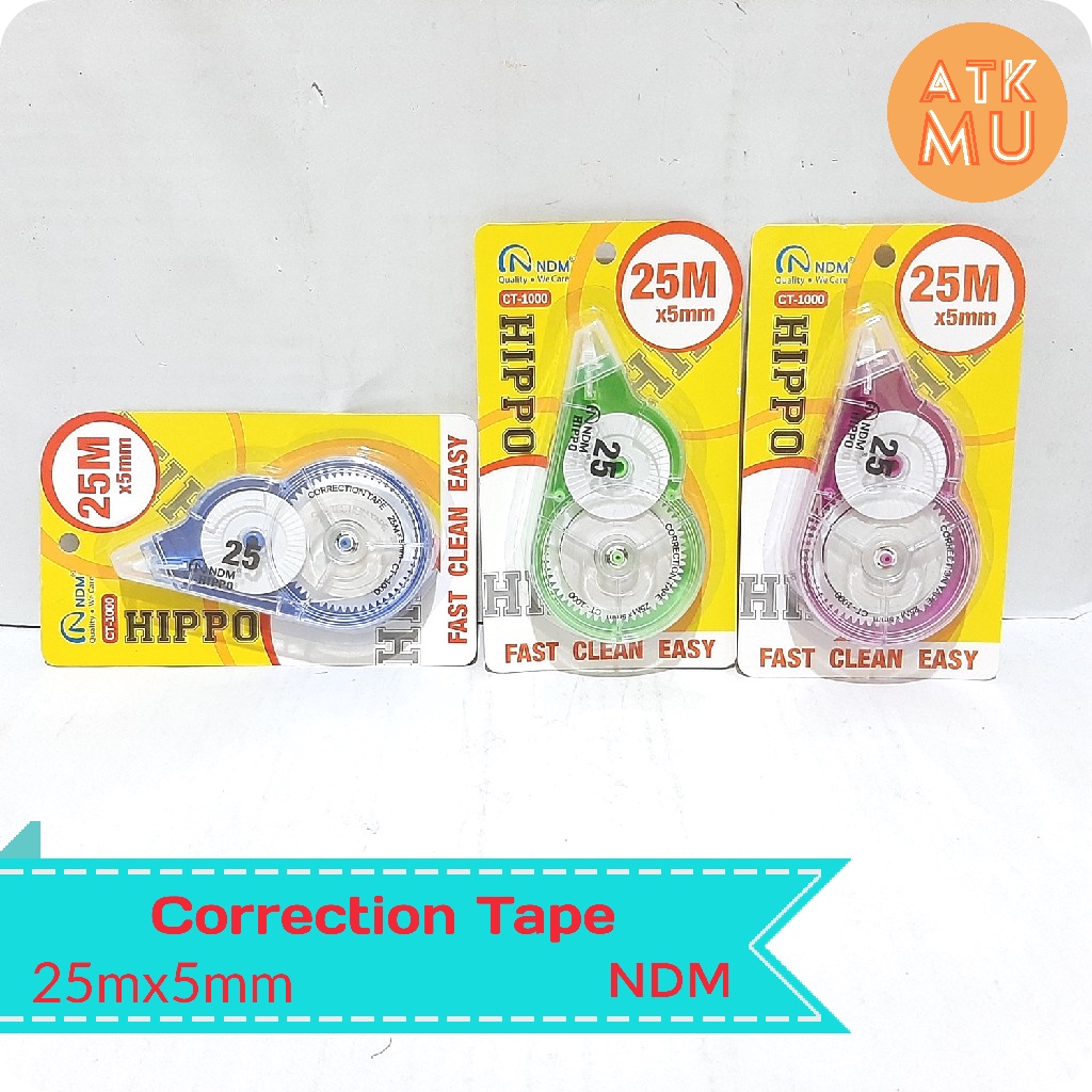 

Correction Tape Pita Koreksi NDM HIPPO CT-1000