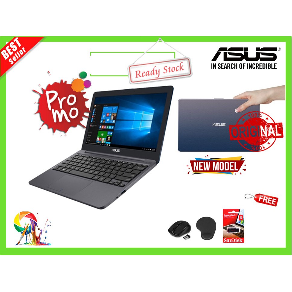 Notebook Asus VivoBook E203mah Intel Celeron N4000 Windows 10 Free Meja Portable-1