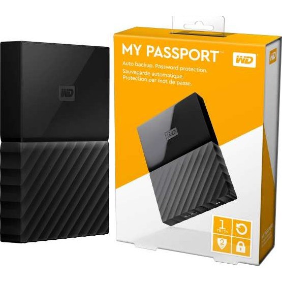 HDD HARDIS HARDISK EXTERNAL 2.5 INCH USB 3.0 WD MY PASSPORT 1TB 1TERA 1TERABYTE BLACK HITAM BARU