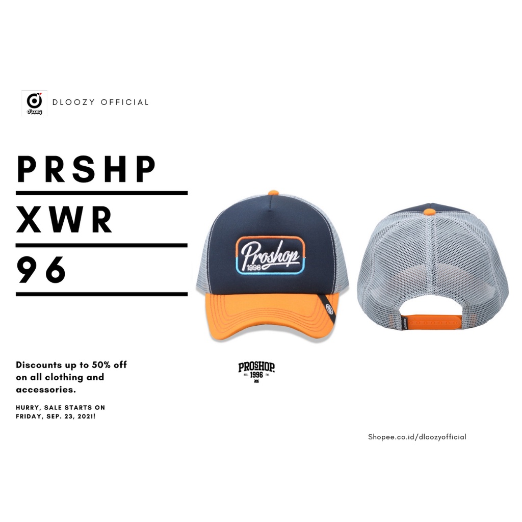 Proshop Topi Jaring Pria Hitam Orange PSX018