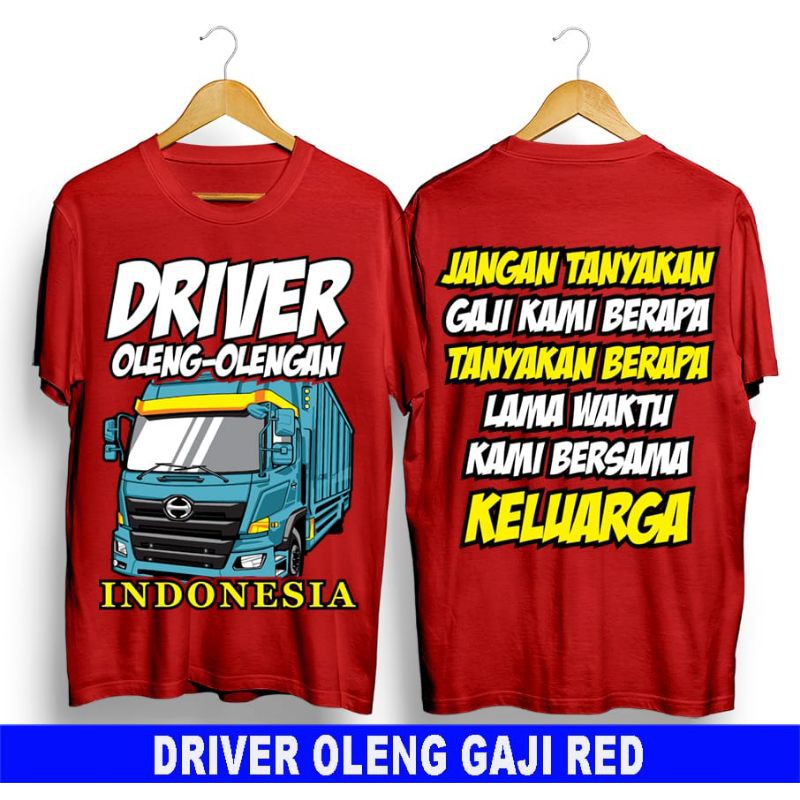 Baju Tshirt Kaos Distro Drive Muda Truck Oleng Olengan Merah