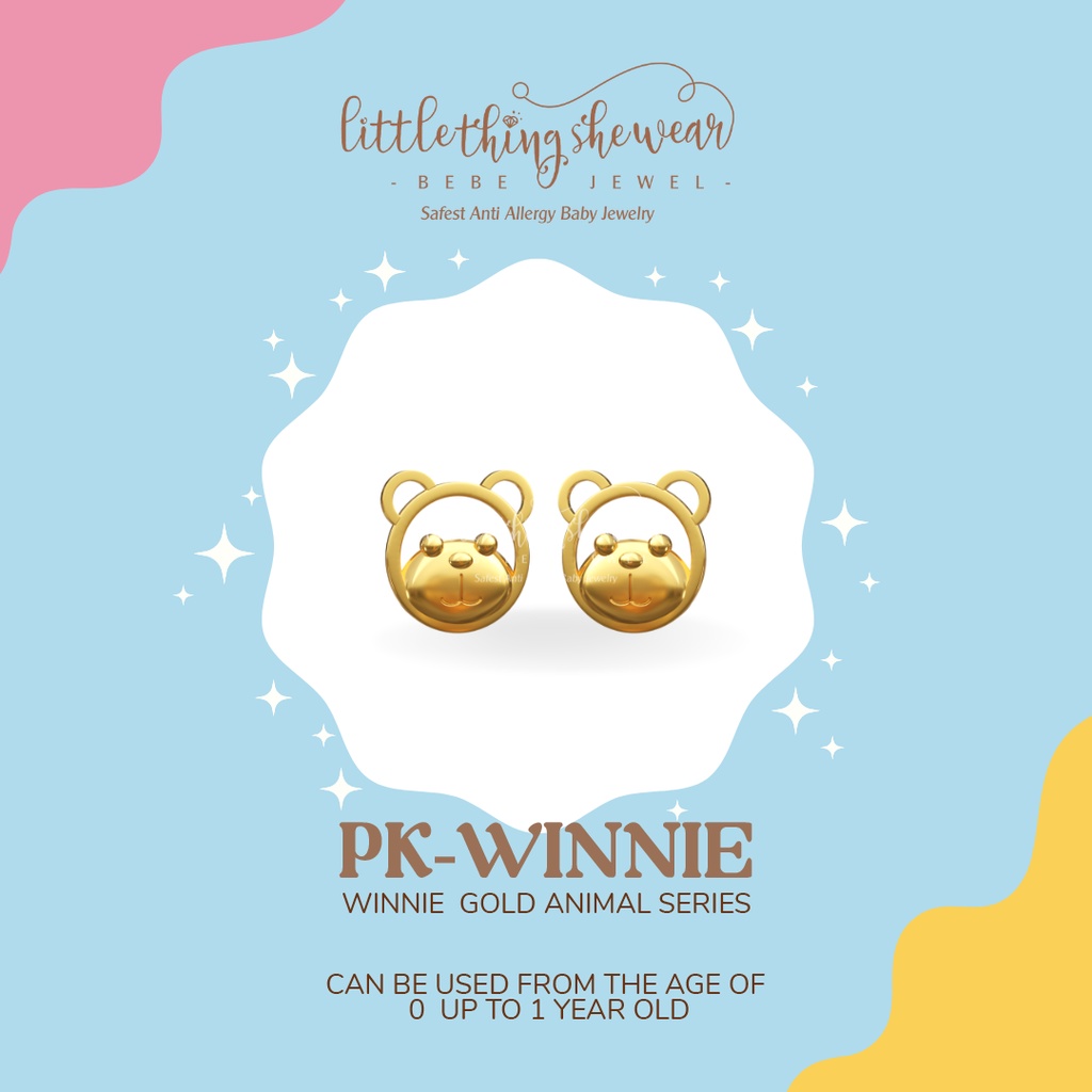 Anting Anak Littlethingshewear Winnie Gold Newborn PK-WINNIE NB 0,5gr