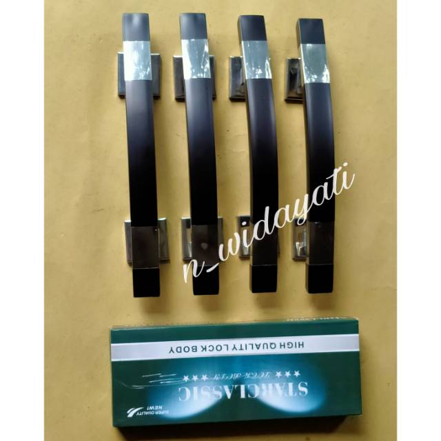 Handle Pintu Rumah set / Tarikan Pintu Stainless set  +  Kunci