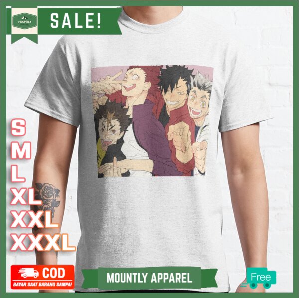 Kaos Baju Haikyuu Kuroo, Noya, Bokuto, Tendou T-Shirt Premium