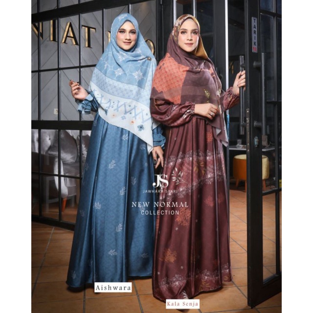 AISHWARA NEW NORMAL SERIES Original By Jawhara Syari. Gamis set premium set komplot 4 in 1 gamis khi