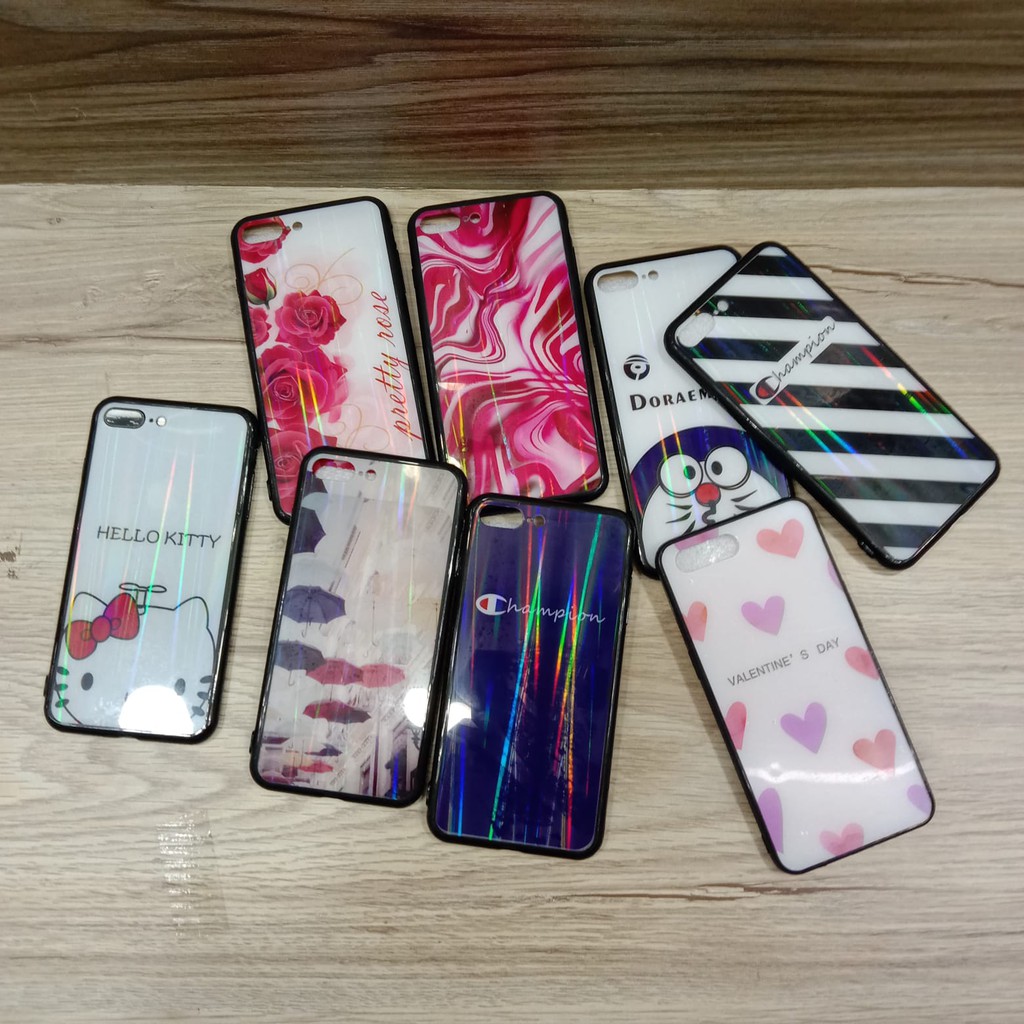 IPHONE X/XS,IPHONE XR, IPHONE XS MAX,IPHONE 7+/IPHONE 8 PLUS HARD CASE MOTIF FUZE GAMBAR PELANGI GLO