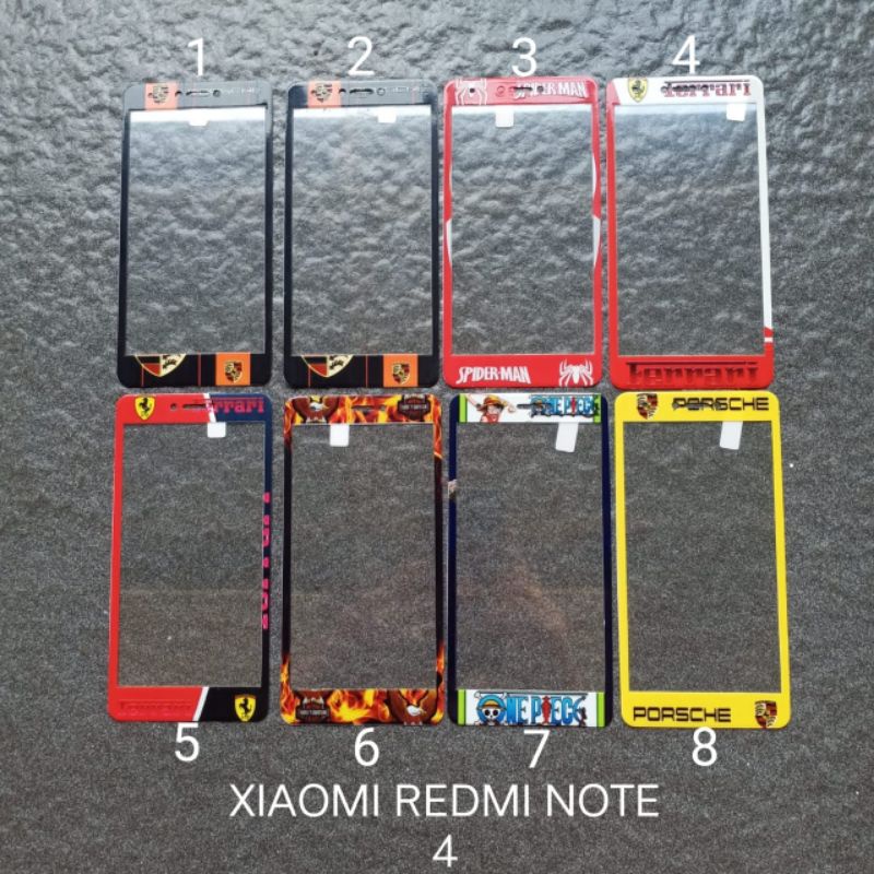 Tempered glass Xiaomi redmi note 4 . Redmi Note 4x motif gambar karakter anti gores kaca screen guard pelindung layar