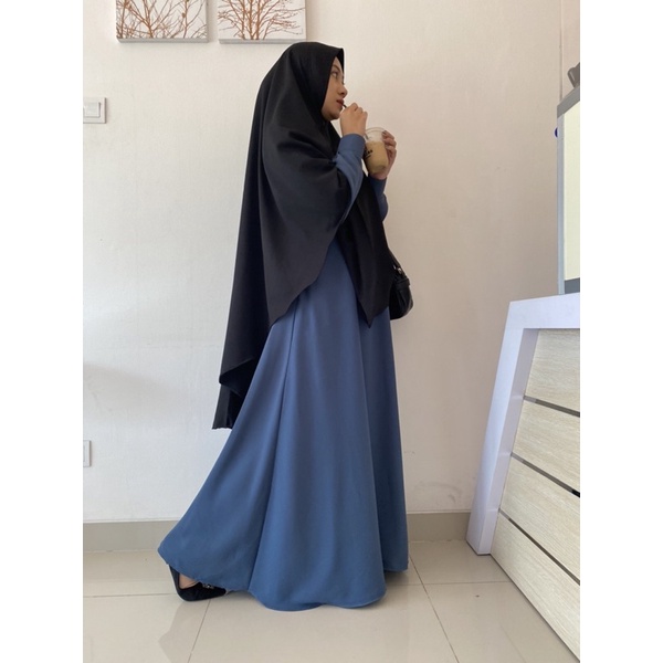 Khimar Syari ZYRA Hijab Soft Pet Jetblack Navy Maroon Jilbab