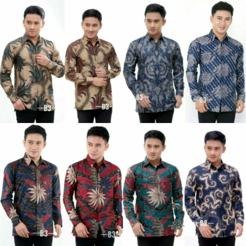 Kemeja Batik Pria Lengan Panjang Size M L Xl Xxl Bswart Batik Hrb026