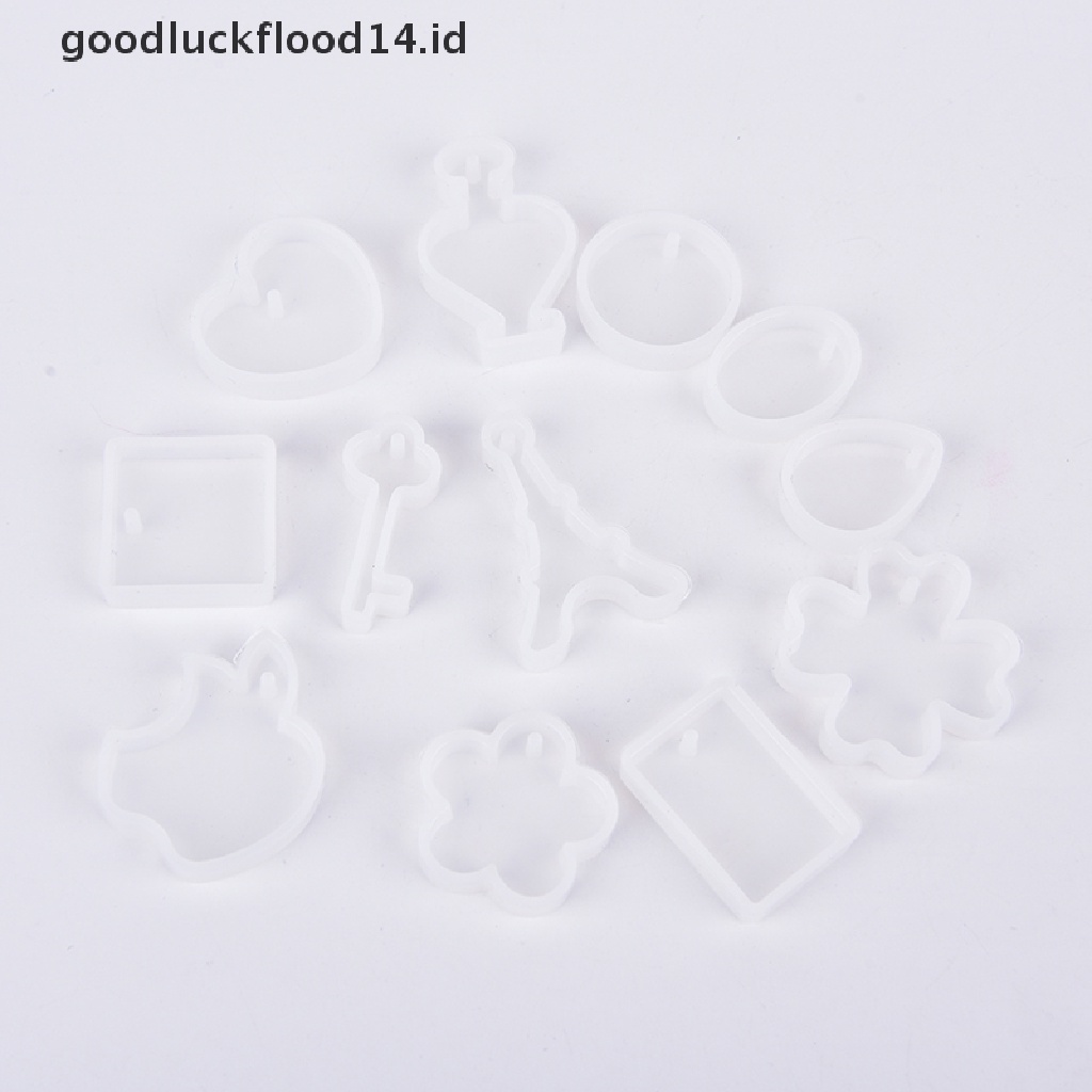 [OOID] 12Pcs/set Holes Key Waterdrop Silicon Mold Mould Resin Jewelry Making DIY Craft ID