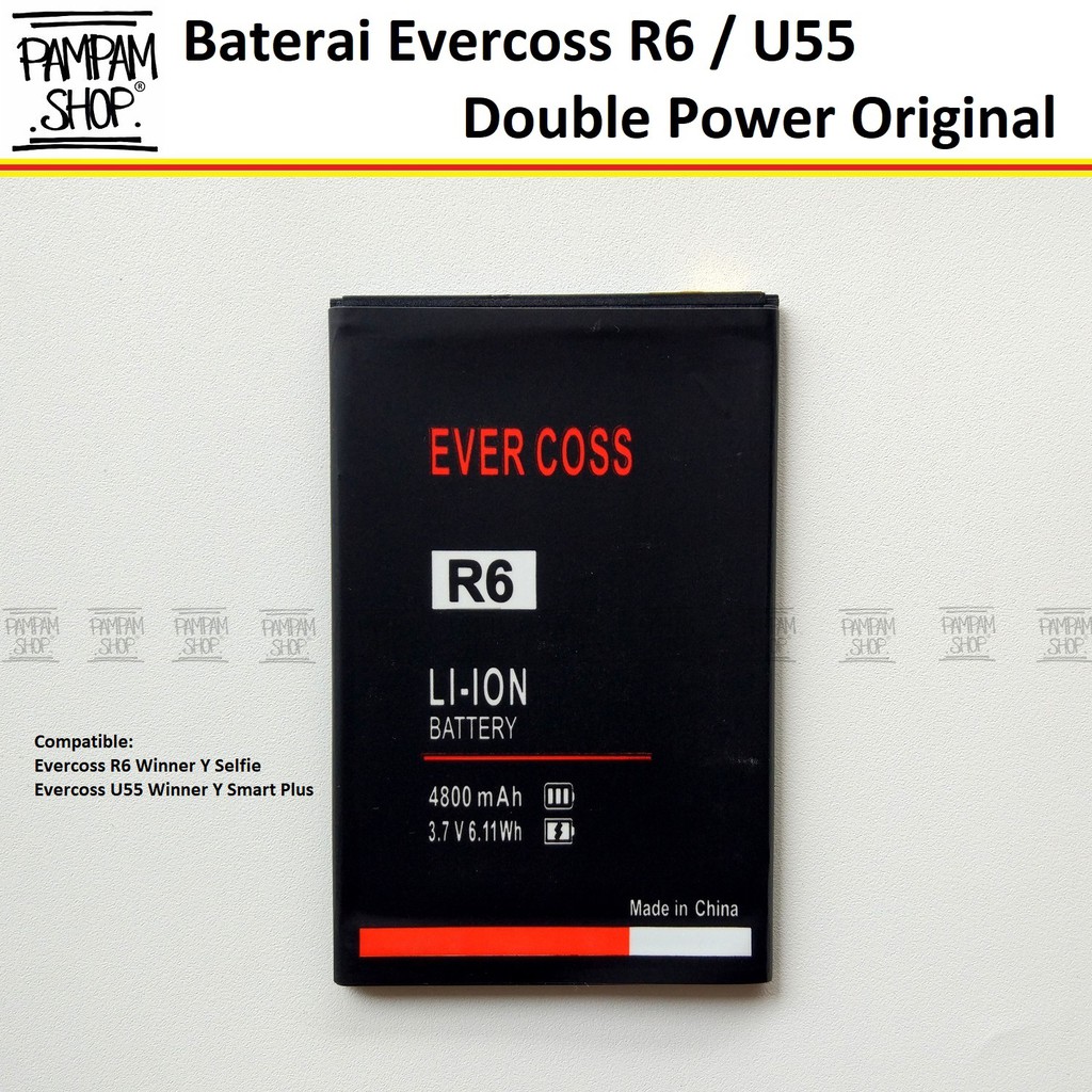 Baterai Evercoss R6 Winner Y Selfie Double Power Batre Batrai Battery HP Evercross Cross