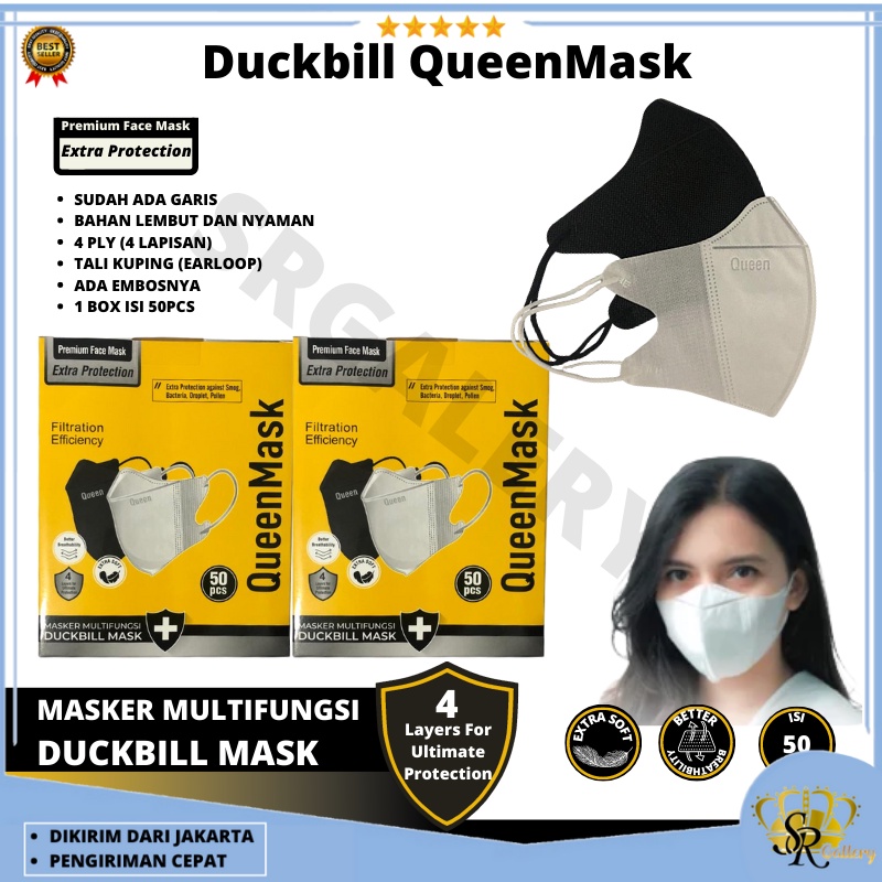 Masker Duckbill 4Ply Earloop 4ply Premium Quality isi 50Pcs SR